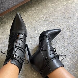 Elegant Black Leather Ankle Boots